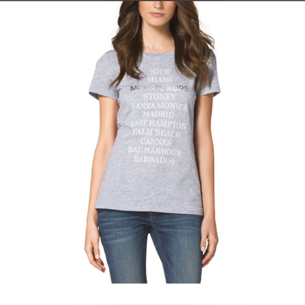 NWT! Michael kors beaches tee in grey